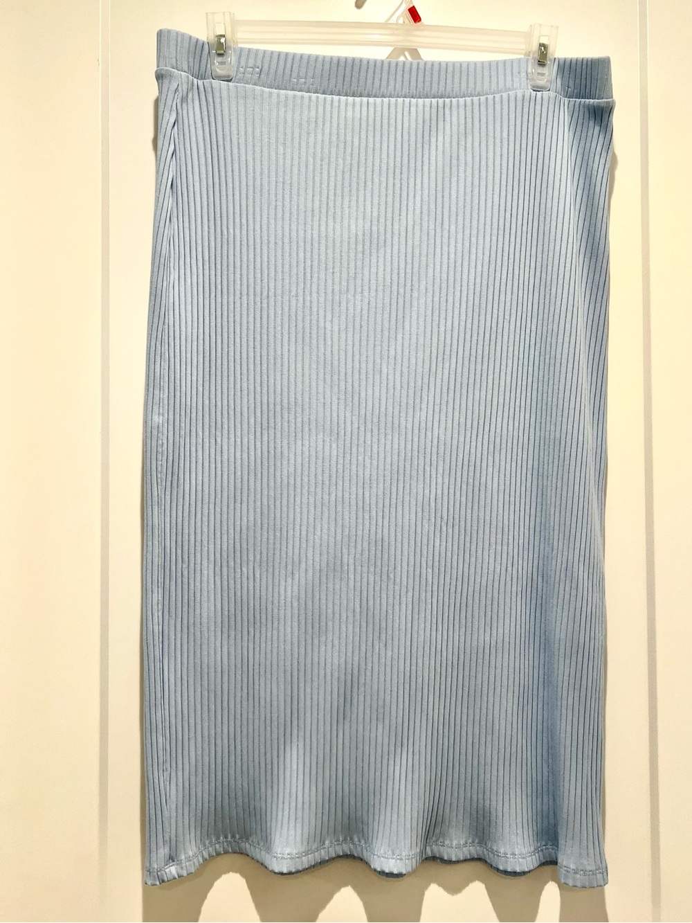 Old Navy Light Blue Ribbed Pencil Midi Skirt
